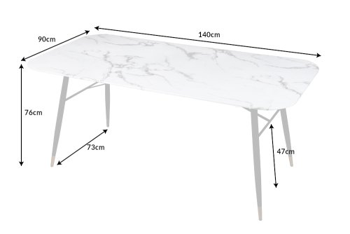 Jídelní stůl PALLAS 140 cm Dekorhome - BAREVNÁ VARIANTA: Bílá