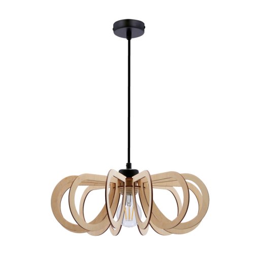 Závesná lampa Eco 5 1x40W E27 drevené tienidlo