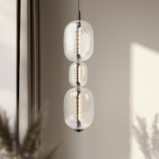 PLAYA lampa wisząca czarny 12W LED 3000K klosz bezbarwny