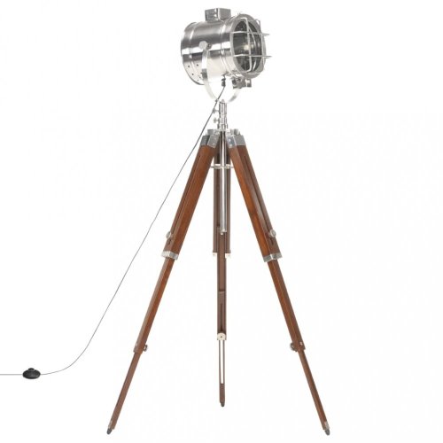 Stojací lampa kov / dřevo Dekorhome
