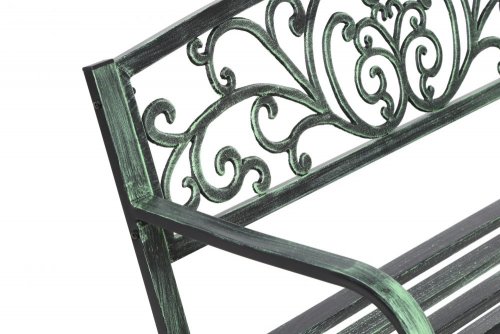 Záhradná lavička s patinou oceľ liatina