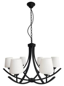 Závesná lampa čiernobiely luster 6xE27 Londýn