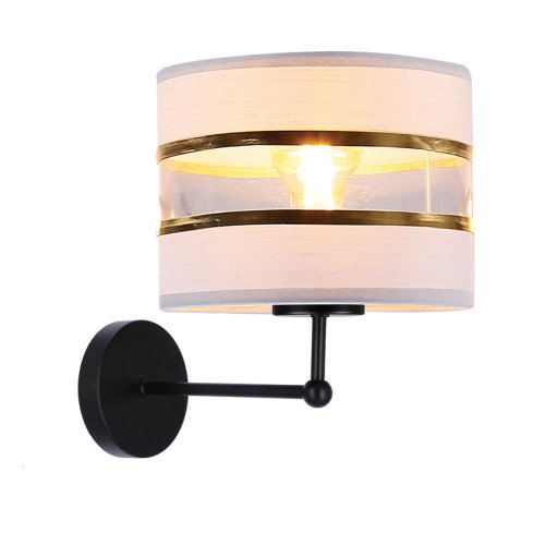 Nástenná lampa Andy, čierna, 1x40W, tienidlo E27, biela + zlatá