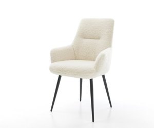 Jídelní židle Zelia-Flex s područkami plyšový manšestr béžová 4