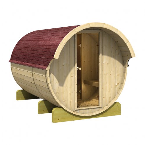 Venkovní finská sudová sauna 216 x 330 cm Dekorhome