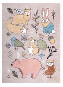 Dětský kusový koberec Fun Forester beige 80x150 cm