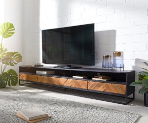 TV stolek Famke 240 cm mango teak 2 přihrádky 4 zásuvky