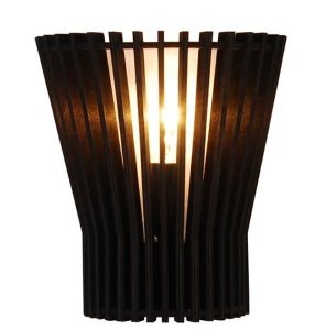 Černá dřevěná prolamovaná nástěnná lampa E14 Osaka Ledea