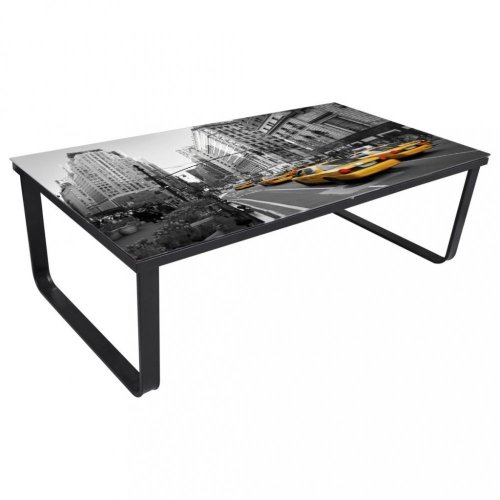 Konferenční stolek s potiskem sklo / kov Dekorhome - BAREVNÁ VARIANTA: Barvy