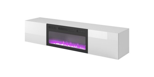 Závesný TV stolík LIVO s elektrickým krbom