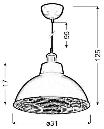 Závesná stropná lampa 1X60W E27 čierna SCRIMI