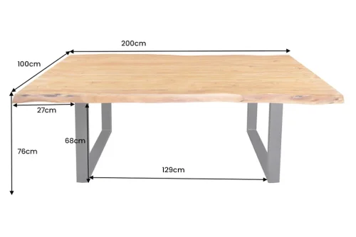 Jídelní stůl ATHAMÁS akácie 5 cm Dekorhome