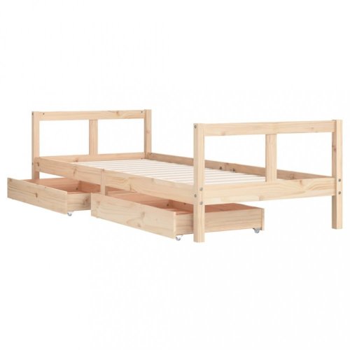 Dětská postel se zásuvkami 80 x 200 cm masivní borové dřevo
