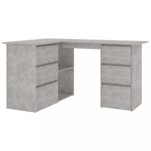 Rohový písací stôl so zásuvkami 145x100 cm Dekorhome - BAREVNÁ VARIANTA: Betón