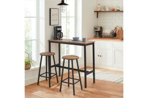 Bar Table & Stool Set (3 Pieces) Mola Set 100 - Barok Black