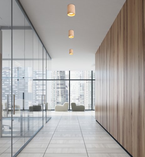 Drevená stropná lampa 7,9x10cm 1xGU10 trubica