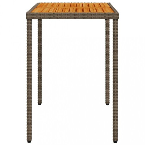 Zahradní stůl s akáciovou deskou šedý 115x54x74 cm polyratan