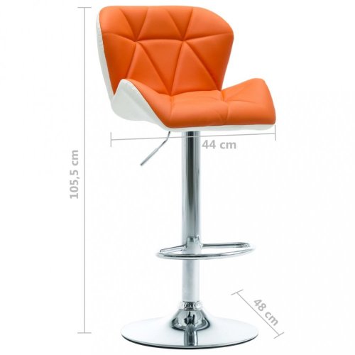 Barová židle umělá kůže / chrom Dekorhome - BAREVNÁ VARIANTA: Oranžová