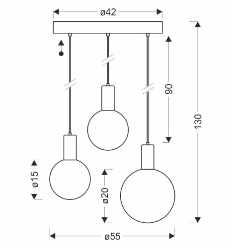 Lampa wisząca Testa beżowa potrójna białe klosze kule nad stół