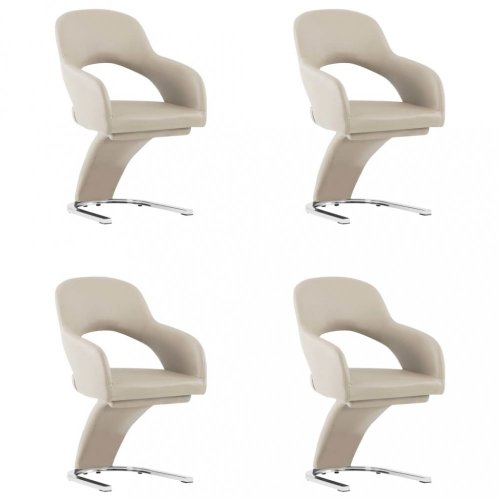 Jídelní židle 4 ks umělá kůže / chrom Dekorhome - BAREVNÁ VARIANTA: Hnědá