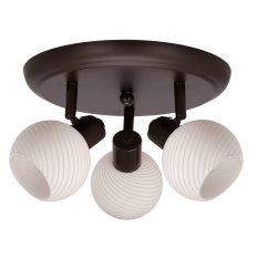 GRANO lampa sufitowa plafon czekoladowy 3x40W E14 klosz biały