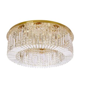 Stropná lampa MARANGA plafón zlatá 10x10W E14 bezfarebné kryštály