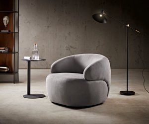 Lounge křeslo Nova 88x88 cm mikrovlákno šedá