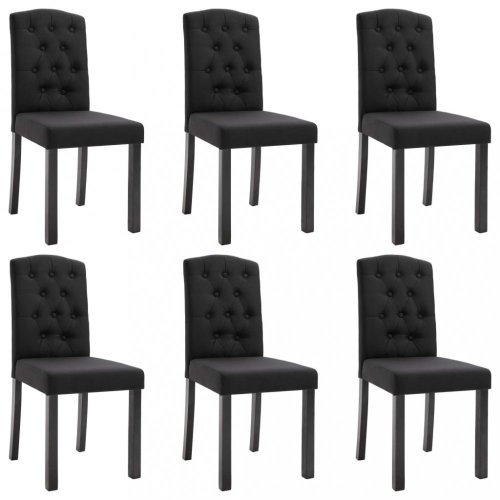 Jídelní židle 6 ks látka / kaučukovník Dekorhome - BAREVNÁ VARIANTA: Tmavě šedá