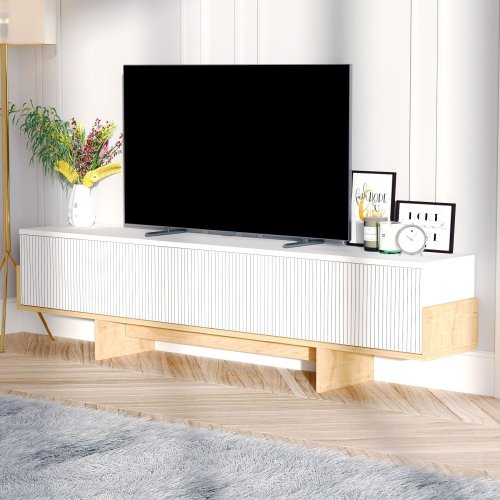 TV stolek Hege - White, Sapphire Oak