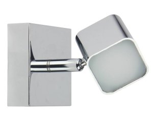 Nástenná lampa s LED podsvietením, chróm