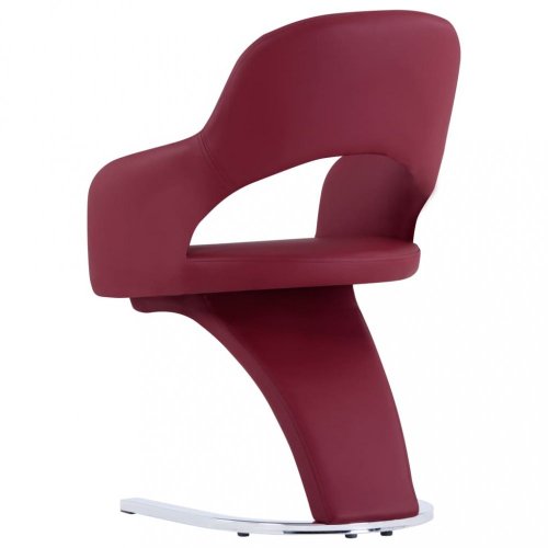 Jídelní židle 6 ks umělá kůže / chrom Dekorhome - BAREVNÁ VARIANTA: Vínová