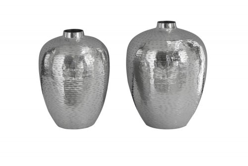 Stolní váza 2 ks SINIS Dekorhome - BAREVNÁ VARIANTA: Stříbrná