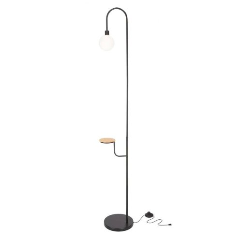Stojaca lampa čierna polica 173 cm Vanity