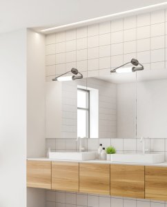 Nástěnná koupelnová lampa saténový nikl nad zrcadlem 2x40W G9 Major