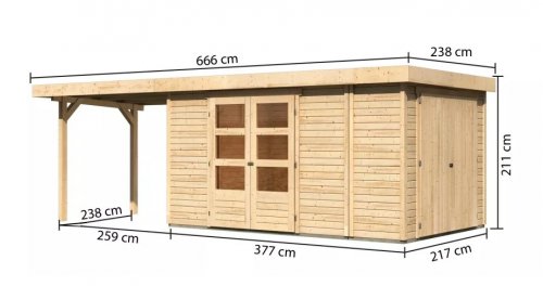 Dřevěný zahradní domek RETOLA 6 Dekorhome - ŠÍŘKA: 601 cm