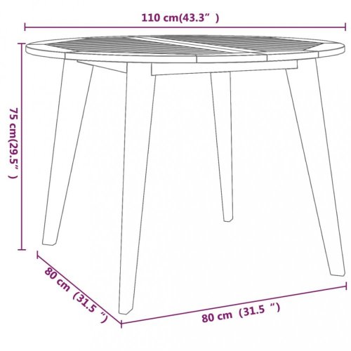Záhradný stôl Dekorhome - ROZMER: Ø 110x75 cm