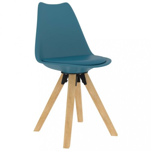 Jedálenská stolička 2 ks plast / umelá koža / buk Dekorhome - BAREVNÁ VARIANTA: Zelená
