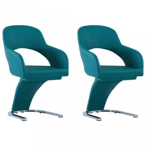Jedálenská stolička 2 ks umelá koža / chróm Dekorhome - BAREVNÁ VARIANTA: Modrá