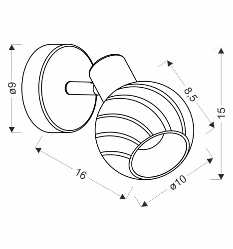GRANO lampa kinkiet czekoladowy 1x40W E14 klosz biały
