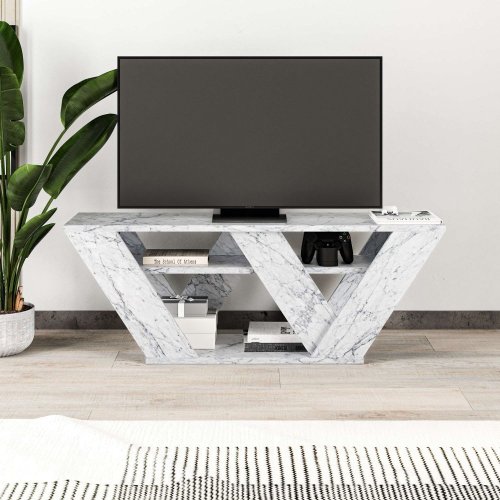 TV stolek Pipralla - Carrara Marble
