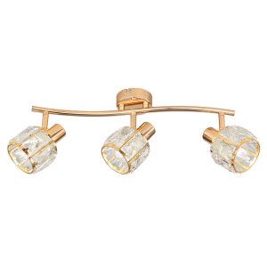 Stropní lampa Dubaj růžové zlato křišťálové stínidlo průhledné