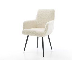 Jídelní židle Heira-Flex s područkami plyšový manšestr béžová 4