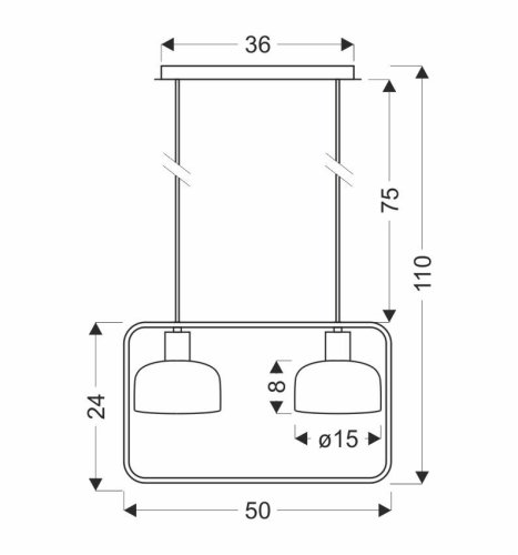Závesná lampa Zodiac čierna 2x40W E27 biele tienidlo