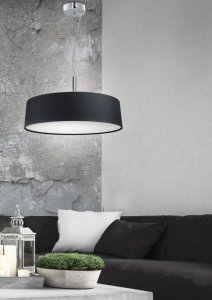 Okrúhla závesná lampa čierna nastaviteľná 3x60W Blum