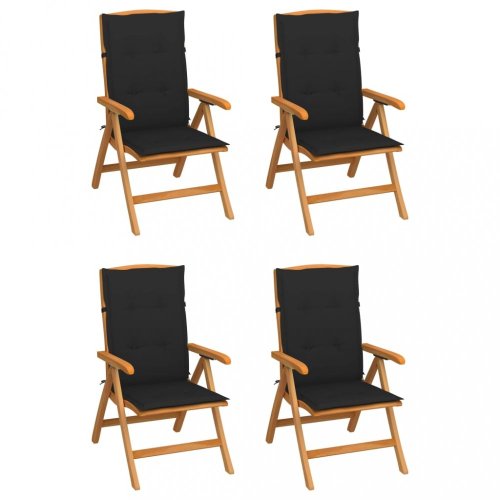 Zahradní židle 4 ks teak / látka Dekorhome