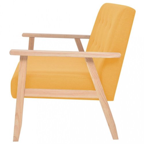 Dvojmiestna sedačka textil / drevo Dekorhome - BAREVNÁ VARIANTA: Žltá