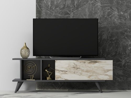 TV stolek Liberty - Anthracite, Marble
