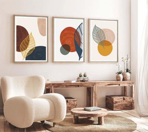 Dekorativní rámovaný obraz z MDF (3 kusy) Huhu209 - 50 x 70