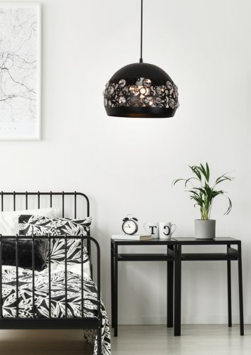 Závesná stropná lampa 1X40W E27 čierna JOLINA