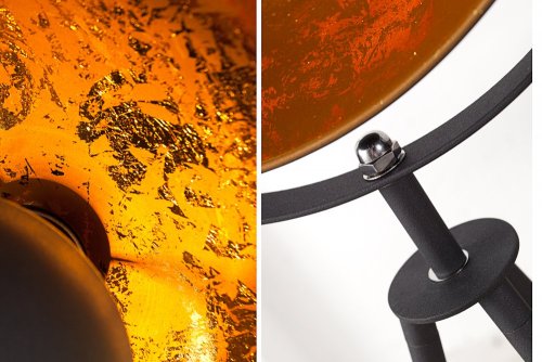 Stojací lampa BRUSEL Dekorhome - BAREVNÁ VARIANTA: Černá / zlatá
